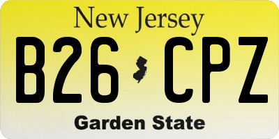 NJ license plate B26CPZ