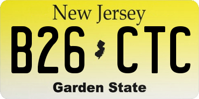 NJ license plate B26CTC