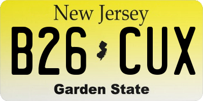 NJ license plate B26CUX
