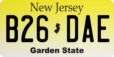 NJ license plate B26DAE
