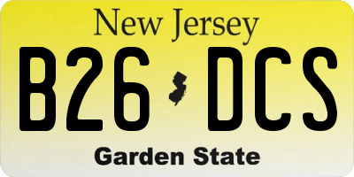 NJ license plate B26DCS