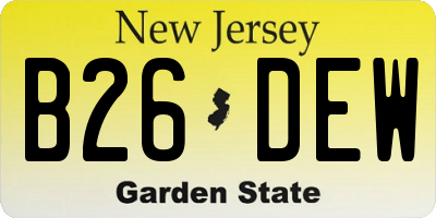 NJ license plate B26DEW