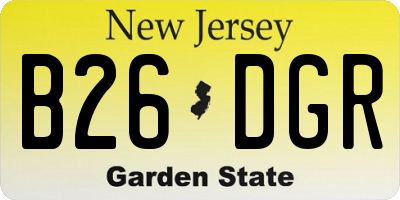 NJ license plate B26DGR