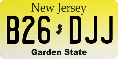 NJ license plate B26DJJ