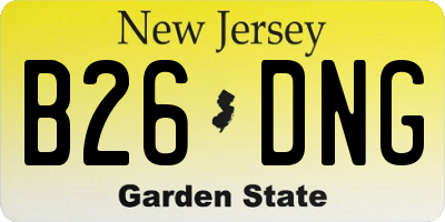 NJ license plate B26DNG