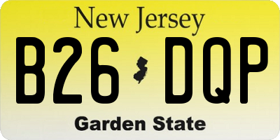 NJ license plate B26DQP