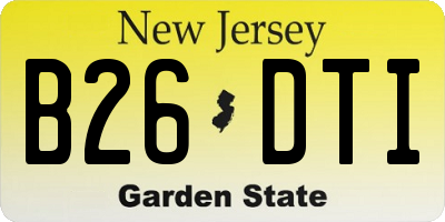 NJ license plate B26DTI