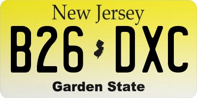 NJ license plate B26DXC