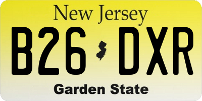 NJ license plate B26DXR