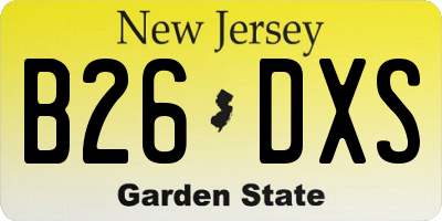 NJ license plate B26DXS