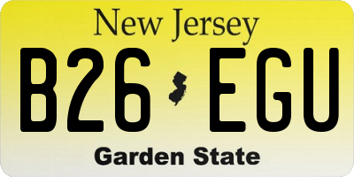 NJ license plate B26EGU