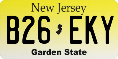 NJ license plate B26EKY