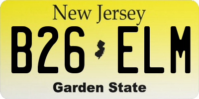 NJ license plate B26ELM
