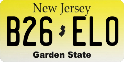 NJ license plate B26ELO