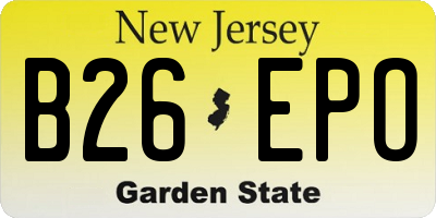 NJ license plate B26EPO