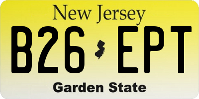NJ license plate B26EPT