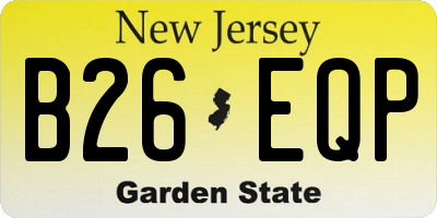NJ license plate B26EQP