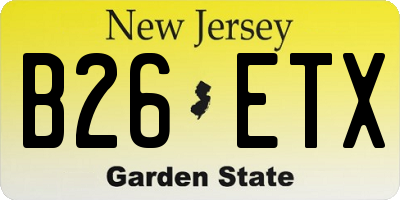NJ license plate B26ETX
