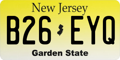 NJ license plate B26EYQ
