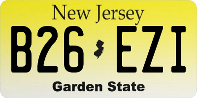 NJ license plate B26EZI