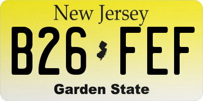NJ license plate B26FEF