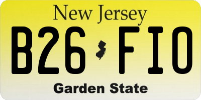 NJ license plate B26FIO