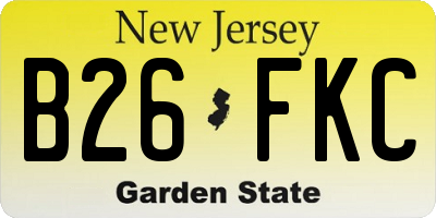 NJ license plate B26FKC