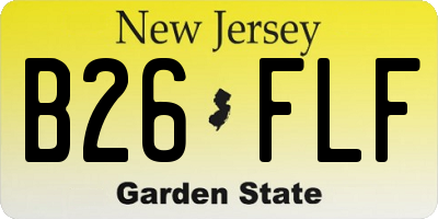 NJ license plate B26FLF