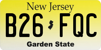 NJ license plate B26FQC