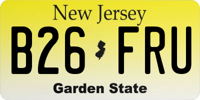 NJ license plate B26FRU