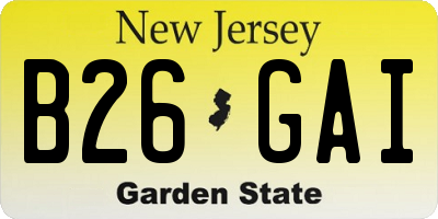 NJ license plate B26GAI