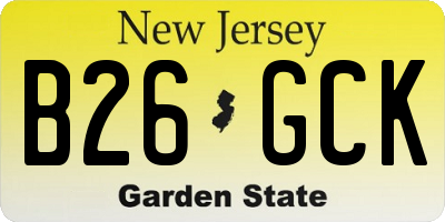 NJ license plate B26GCK