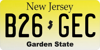 NJ license plate B26GEC