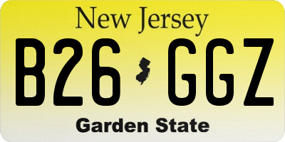 NJ license plate B26GGZ