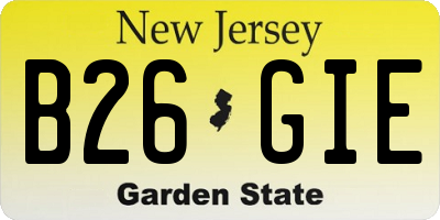 NJ license plate B26GIE