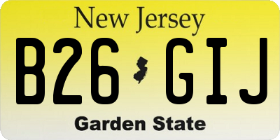 NJ license plate B26GIJ
