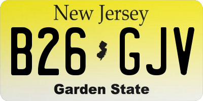 NJ license plate B26GJV
