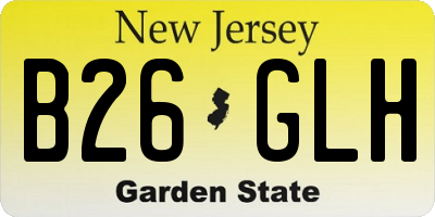 NJ license plate B26GLH