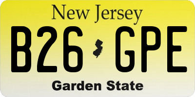 NJ license plate B26GPE