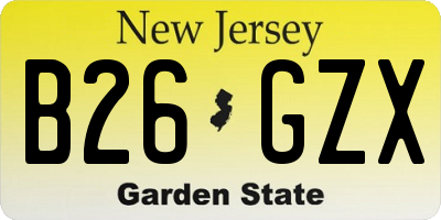 NJ license plate B26GZX