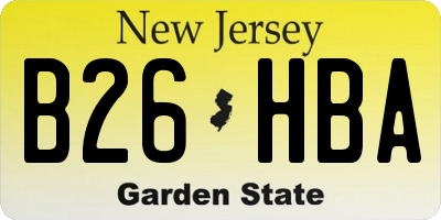 NJ license plate B26HBA