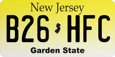 NJ license plate B26HFC
