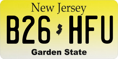 NJ license plate B26HFU