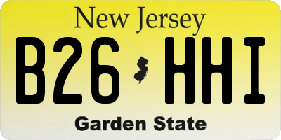 NJ license plate B26HHI