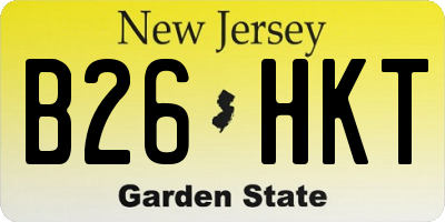 NJ license plate B26HKT