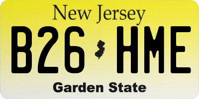 NJ license plate B26HME