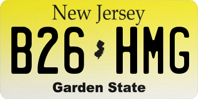 NJ license plate B26HMG