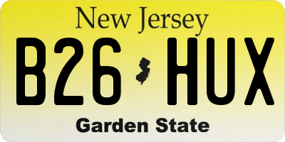 NJ license plate B26HUX