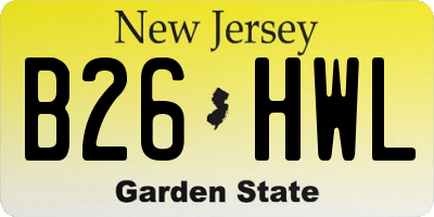 NJ license plate B26HWL