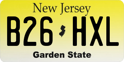 NJ license plate B26HXL